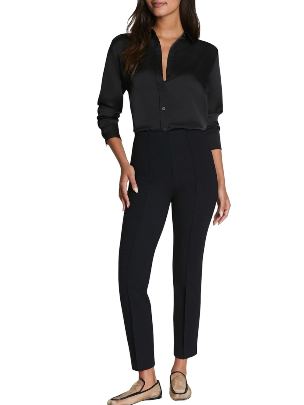 SPANX Supersmooth Perfect Fit Ponte Ankle Slim Pants Black Medium - Picture 2 of 8